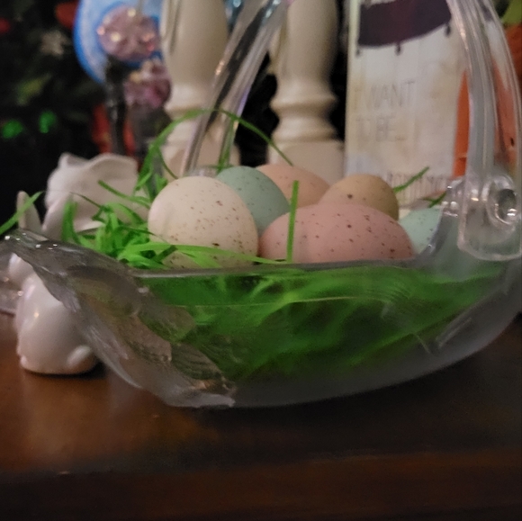 Easter basket & egg platter crystal - Picture 2 of 4